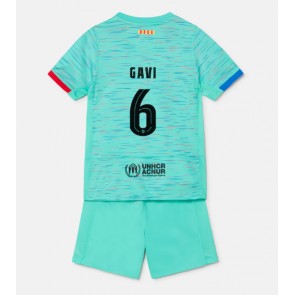Barcelona Paez Gavi #6 Koszulka Trzecich Dziecięca 2023-24 Krótki Rękaw (+ Krótkie spodenki)